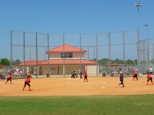 Spring training softball game in cocoa beach, florida